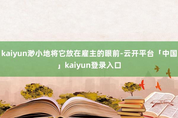 kaiyun渺小地将它放在雇主的眼前-云开平台「中国」kaiyun登录入口
