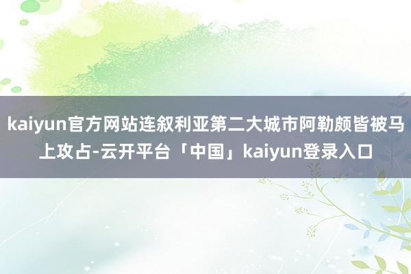 kaiyun官方网站连叙利亚第二大城市阿勒颇皆被马上攻占-云开平台「中国」kaiyun登录入口