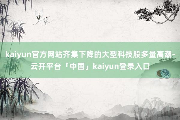 kaiyun官方网站齐集下降的大型科技股多量高潮-云开平台「中国」kaiyun登录入口